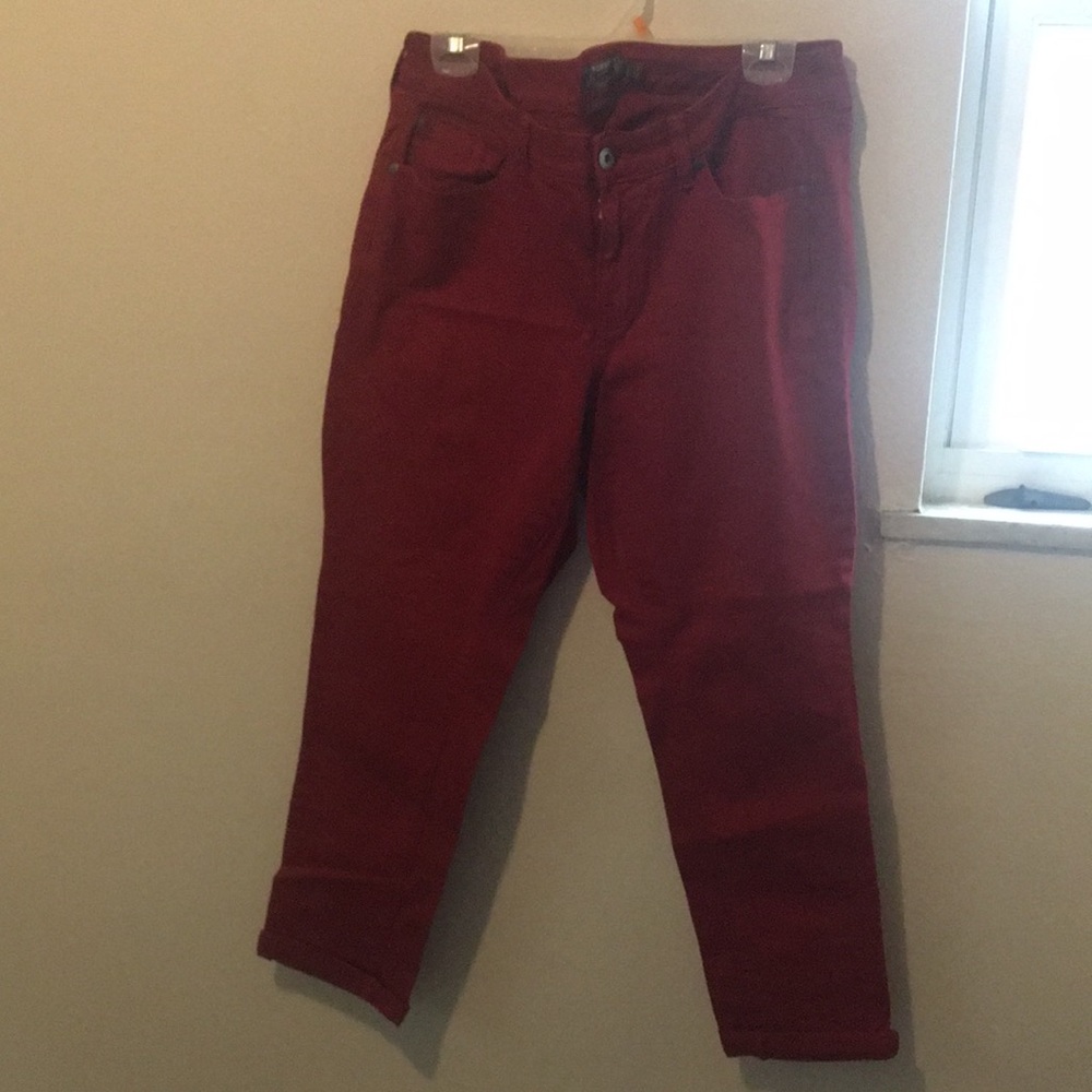 Torrid Boyfriend Straight Red Jeans Size 12R
